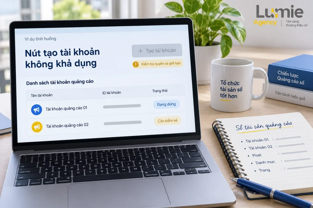 Business Portfolio bị giới hạn tạo tài khoản quảng cáo: kiểm tra và mở rộng đúng cách