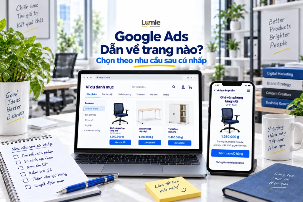 Chạy Google Ads nên dẫn khách về trang nào?