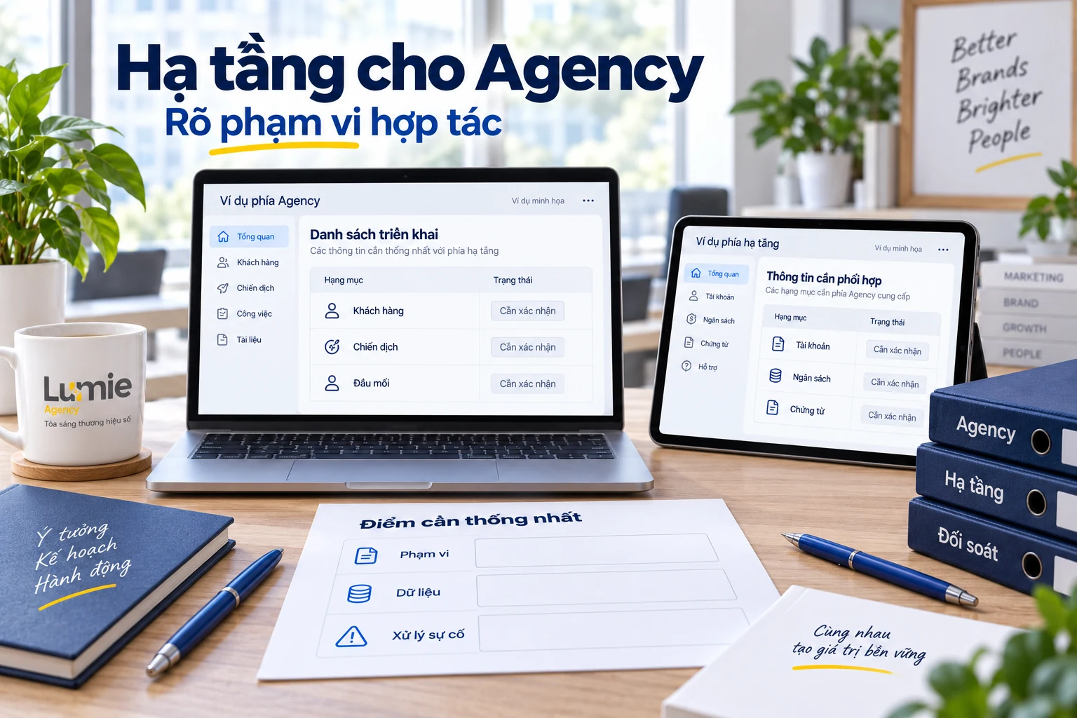Cảnh minh họa phân phạm vi agency và đối tác hạ tầng quảng cáo