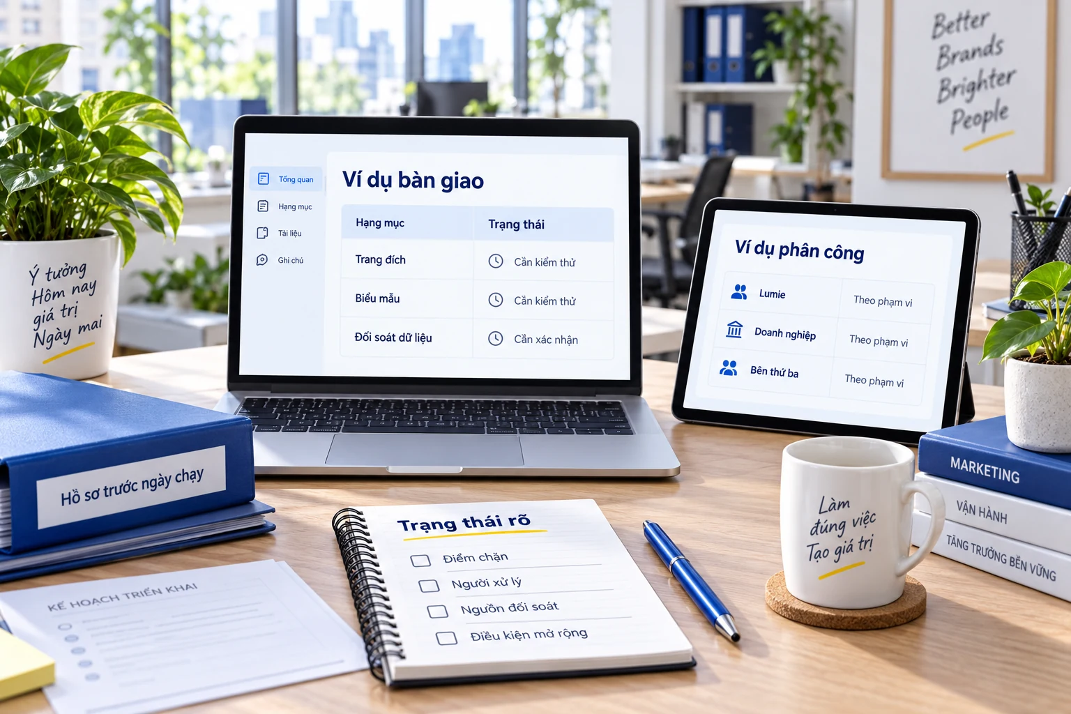 Hồ sơ bàn giao trạng thái website, phân công và kiểm thử trước ngày chạy