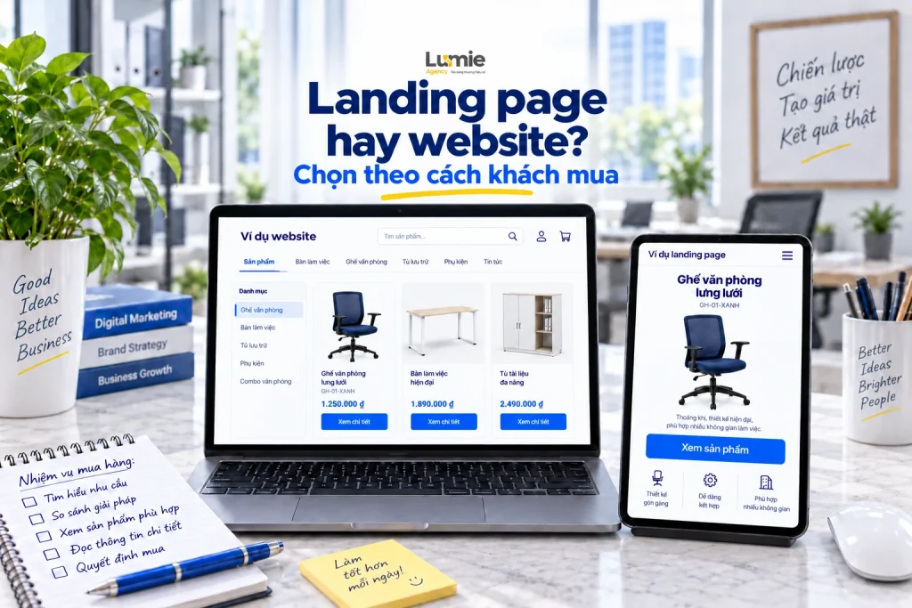 Landing Page Commerce hay website bán hàng: chọn mô hình nào?
