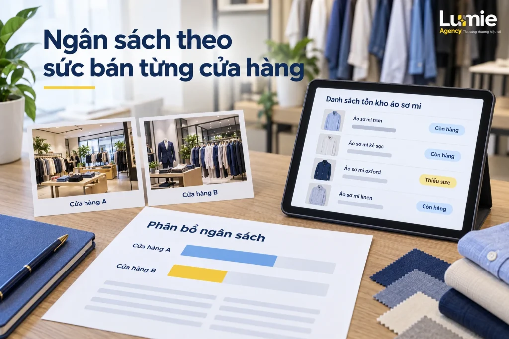 Đối chiếu ngân sách cửa hàng với sức bán và tình trạng tồn kho thời trang