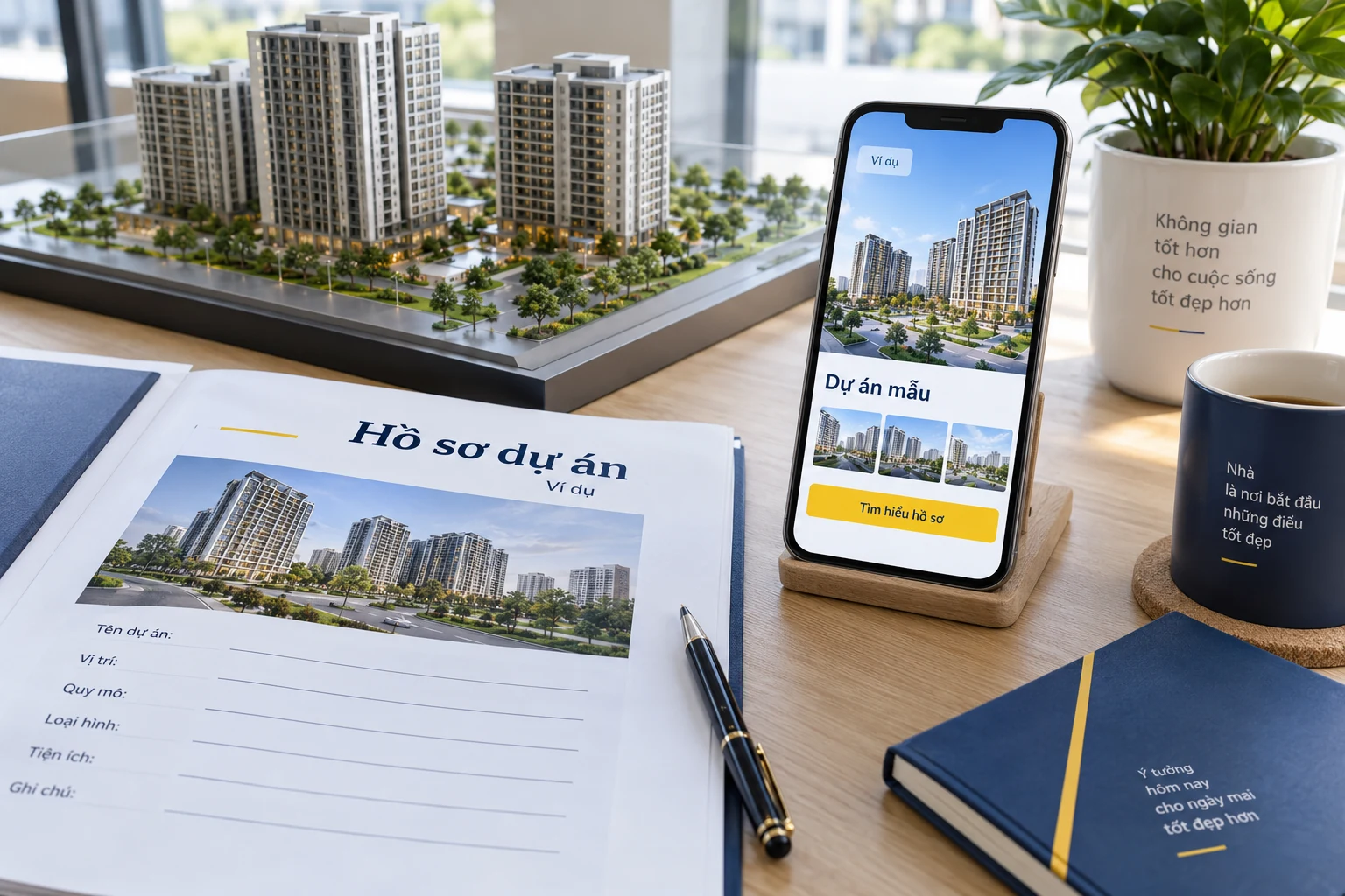 Ví dụ nội dung quảng cáo dự án bất động sản đi cùng hồ sơ dự án cần đối chiếu