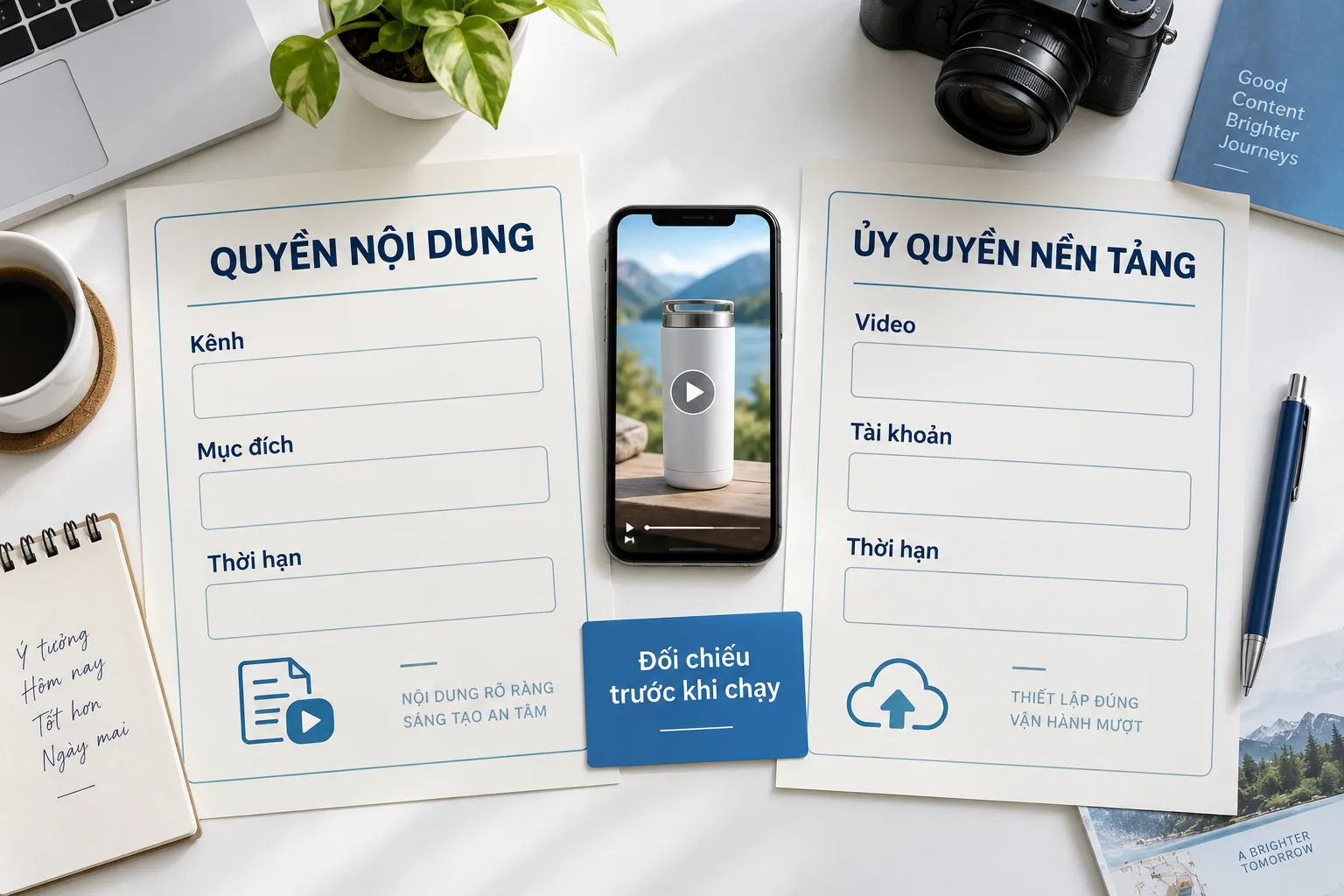 Đối chiếu quyền nội dung với ủy quyền video và tài khoản trên nền tảng
