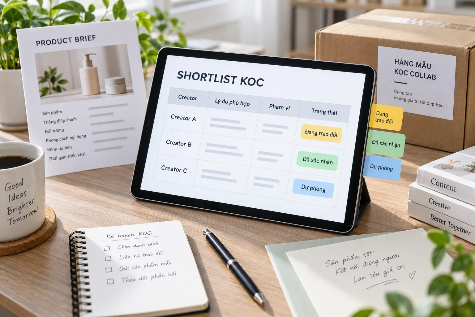 Shortlist creator với lý do phù hợp, phạm vi và trạng thái xác nhận