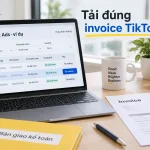 Chọn tài khoản và kỳ thanh toán để tải invoice TikTok Ads trong một giao diện ví dụ