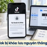 Ví dụ thông báo tài khoản TikTok bị khóa và bản lưu thông báo sự cố