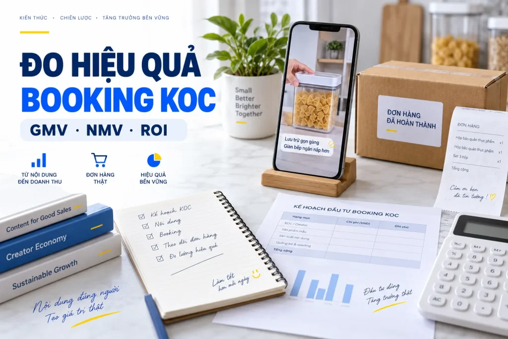 Đo hiệu quả Booking KOC bằng GMV, NMV và ROI