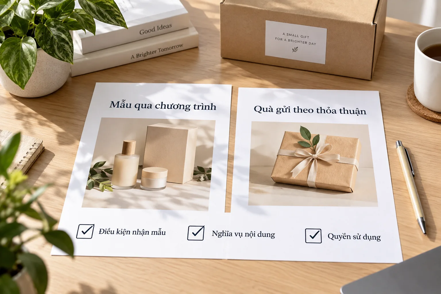 Hai nhóm điều kiện nhận mẫu qua chương trình và quà gửi theo thỏa thuận