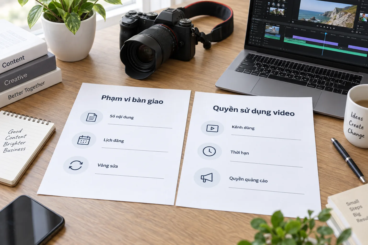 Hai tài liệu xác nhận phạm vi bàn giao và quyền sử dụng video